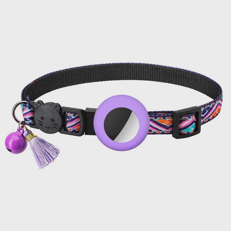Verstelbare Halsband voor Katten en Puppy's met Airtag Houder en Belletje