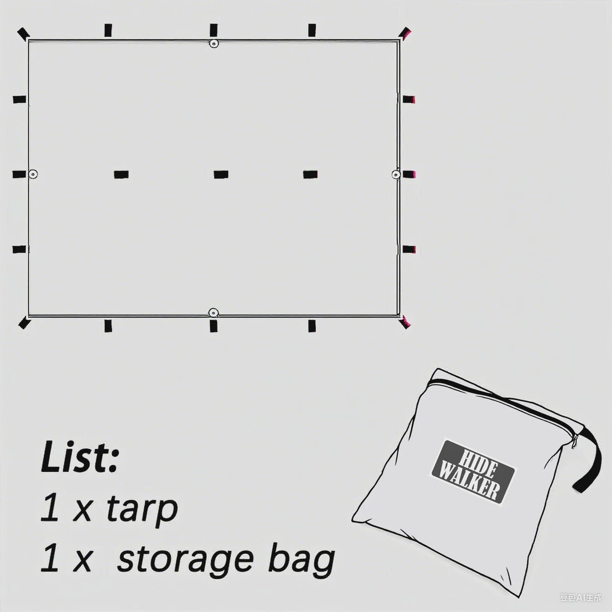Waterdichte Tarp Tent - Lichtgewicht Outdoor Shelter & Luifel voor Camping & Survival