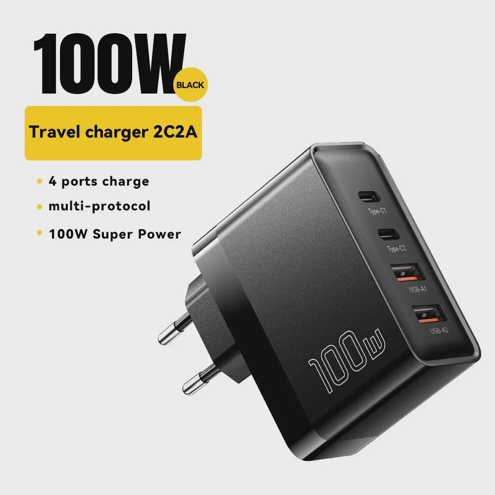 Essager 100W GaN Snellader USB-C PD QC 4.0 3.0 voor iPhone, Xiaomi, Macbook