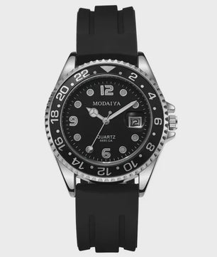 Luxe Herenhorloge met Datum - Stijlvol & Sportief Quartz Polshorloge van Roestvrij Staal