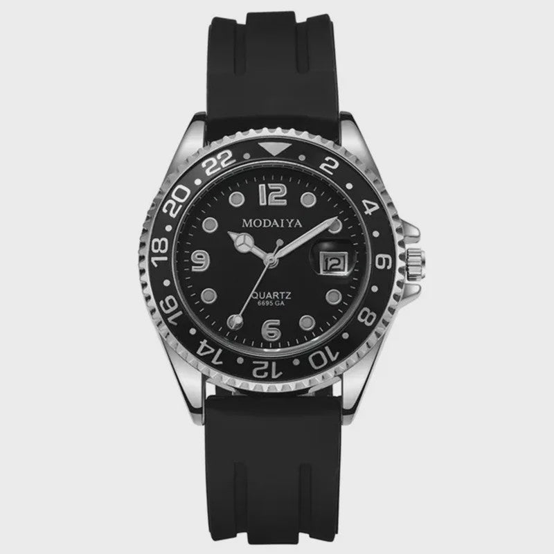 Luxe Herenhorloge met Datum - Stijlvol & Sportief Quartz Polshorloge van Roestvrij Staal