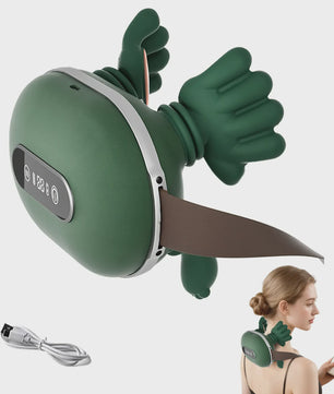 Draadloze Nek- en Schoudermassager met Verwarmingsfunctie & 3 standen - USB Oplaadbaar