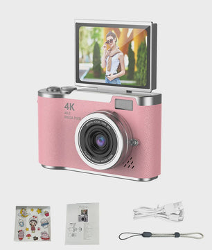 4K Digitale Camera met 48MP, 8x Zoom & Flip Screen - Ideaal voor Studenten