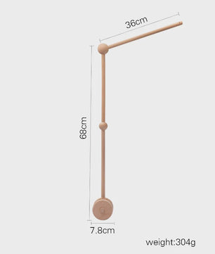 Houten Baby Mobiel met Muziekdoosje & Rammelaar - Speelgoed voor wieg & ledikant (0-12 maanden)