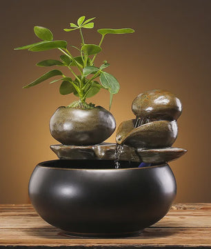 Keramische Fontein voor Katten en Huisdieren - Zen Decoratie met Waterval Effect
