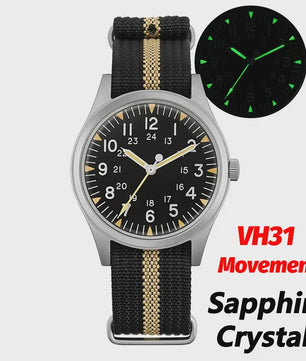 Militado ML07 Vintage Herenhorloge - 36mm Quartz met Bubble Crystal & AR Coating