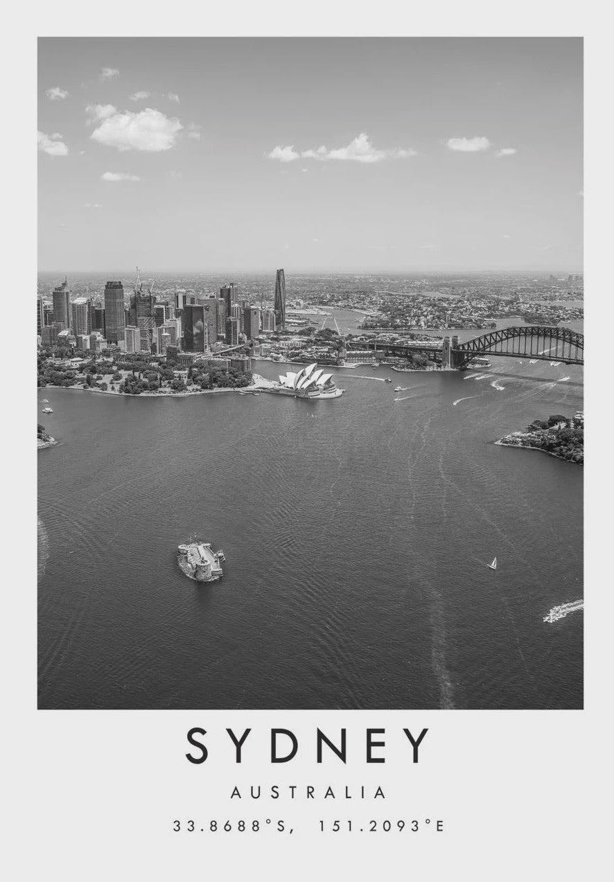 Minimalistische Poster Sydney Opera House - Canvas Wanddecoratie Australië & Nieuw-Zeeland