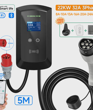 AFEEV 7.6/11/22kW 3-Fase EV Laadstation met Type 2 stekker, WiFi & App Controle