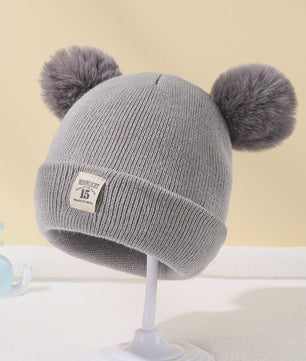 Warme Gebreide Babymuts met Pompon - Winter Beanie voor Jongens en Meisjes