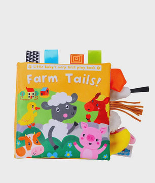 Interactief Stoffen Babyboek met Staartjes - Leerzaam en Veilig Speelgoed