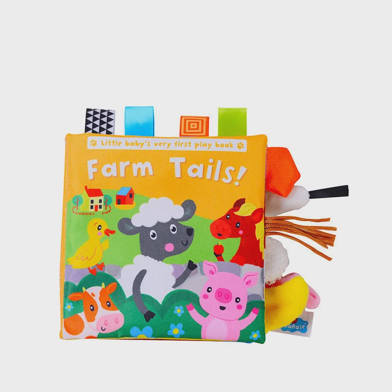 Interactief Stoffen Babyboek met Staartjes - Leerzaam en Veilig Speelgoed