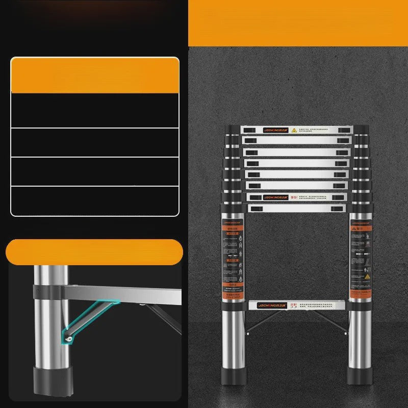 Telescopische Ladder RVS - 1.9m/2.7m/3.5m - Veilig & Multifunctioneel