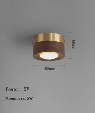 Moderne Houten Plafondlamp met LED - Essenhout & Walnoot - Sfeervolle Verlichting voor Hal, Woonkamer, Portiek