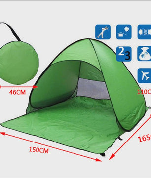 Automatische Pop-Up Strandtent UPF50+ - Snel Opzetbaar Zonnescherm voor Strand, Camping & Vissen