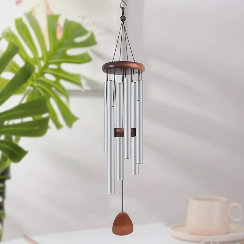 Klassieke Aluminium Windgong 26 Inch met Houten Hanger - Sfeervolle Tuindecoratie