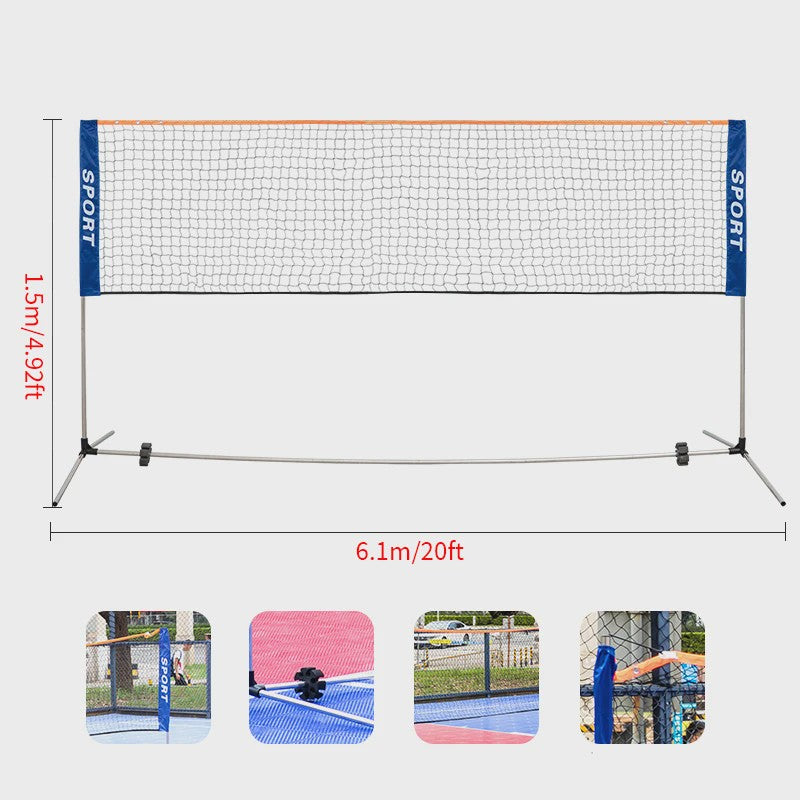 Draagbaar Badminton Net Frame - Opvouwbaar & Standaard Formaat voor Buiten & Binnen