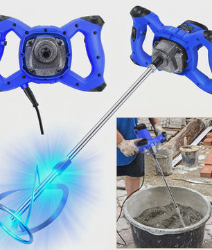 Krachtige Elektrische Betonmixer - 2600W, 6 Snelheden, M14 Spiraalstaaf voor Cement, Mortel, Verf & Gips