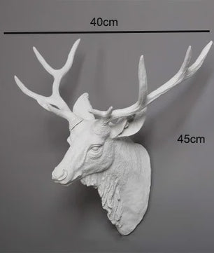 Decoratieve Hertenkop Wanddecoratie - 17 Inch, Handgemaakt Hars Kunst