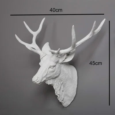 Decoratieve Hertenkop Wanddecoratie - 17 Inch, Handgemaakt Hars Kunst
