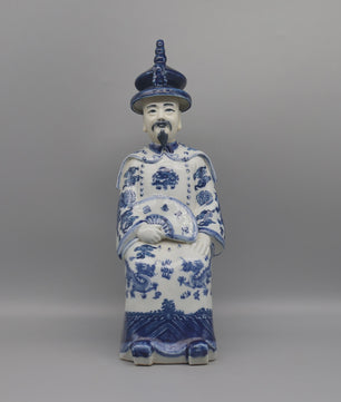 Set Keramische Beelden Chinese Keizer en Keizerin - Qing Dynastie Decoratie