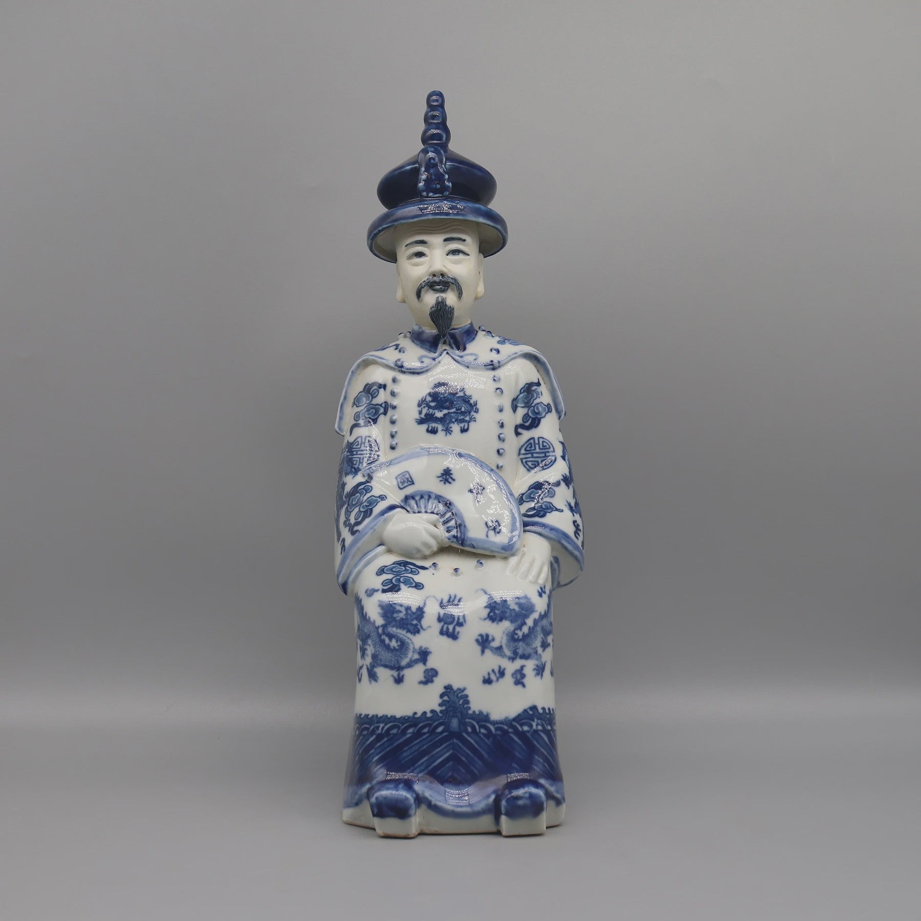 Set Keramische Beelden Chinese Keizer en Keizerin - Qing Dynastie Decoratie
