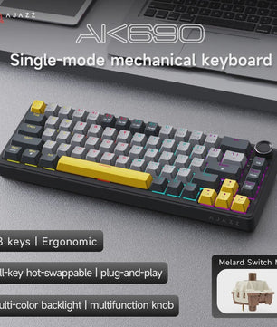 AJAZZ AK690 Mechanisch Gaming Toetsenbord - 68 Keys, Hot-Swap, USB, RGB Verlichting