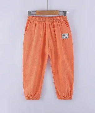 Linnen Kinderbroeken voor Jongens en Meisjes - Zomerse Lange Broek met Elastische Taille (100-160cm)