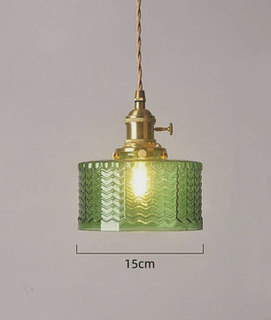 Nordic Groene Glazen Hanglamp met Koperen Fitting - Sfeervolle Moderne Verlichting