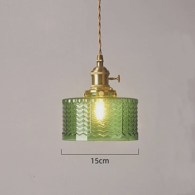 Nordic Groene Glazen Hanglamp met Koperen Fitting - Sfeervolle Moderne Verlichting