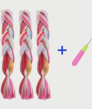 3x Jumbo Braids Haar Extensions - 24 Inch Synthetisch Vlecht Haar in 4 Kleuren voor Kinderen & Volwassenen