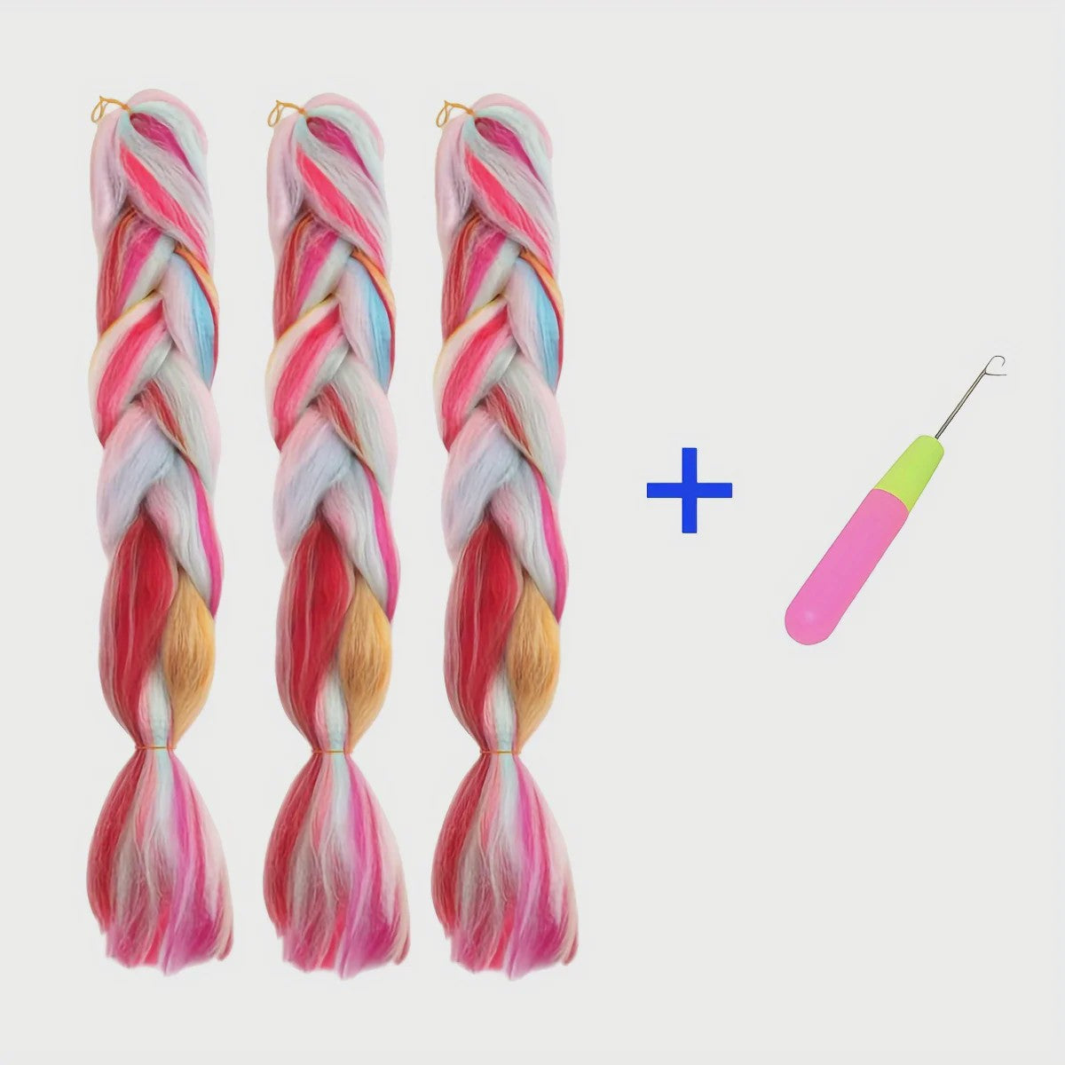 3x Jumbo Braids Haar Extensions - 24 Inch Synthetisch Vlecht Haar in 4 Kleuren voor Kinderen & Volwassenen