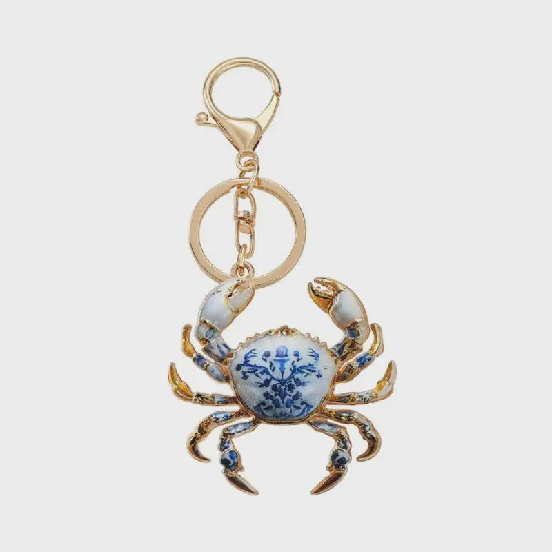 Unieke Krab Sleutelhanger - Stijlvolle Oceaan Dieren Hanger met Karabijnsluiting
