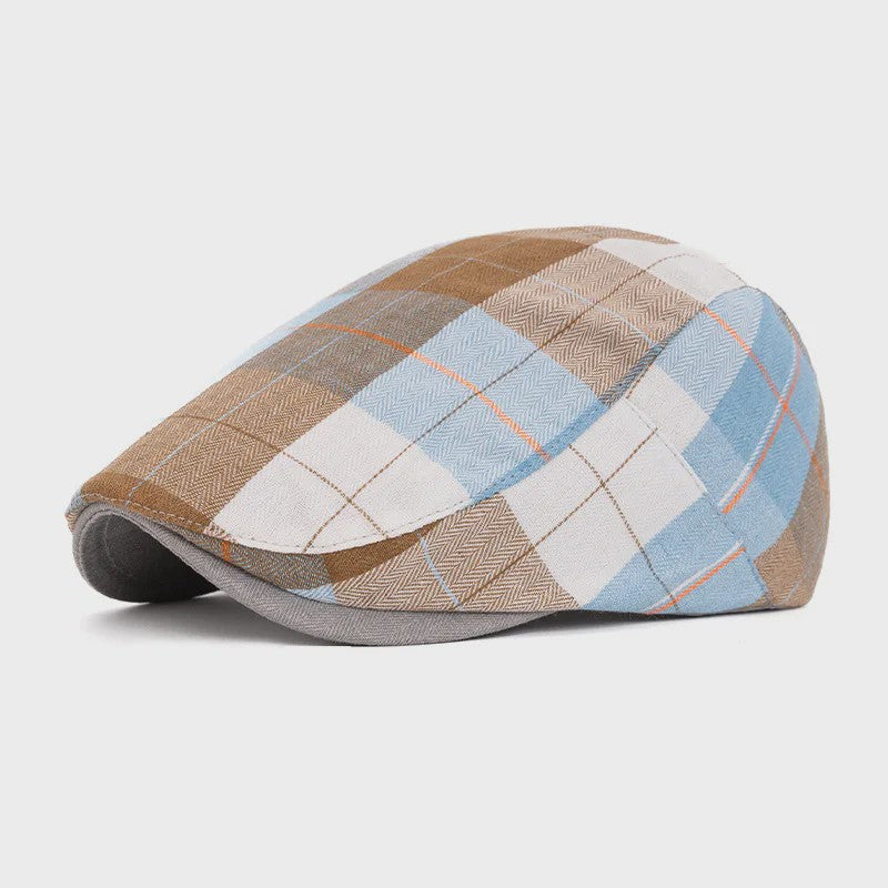 Vintage Heren Oktagonale Pet - Stijlvolle Visgraat & Streep Casual Hoed voor Dagelijks Gebruik