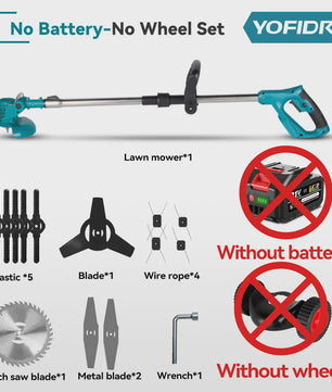 YOFIDRA Accu Grasmaaier & Trimmer - 100-135cm Verstelbaar - Makita 21V Batterij Compatibel