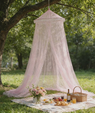 Elegante Hangende Klamboe Dome - Polyester Mesh voor Bed & Decoratie