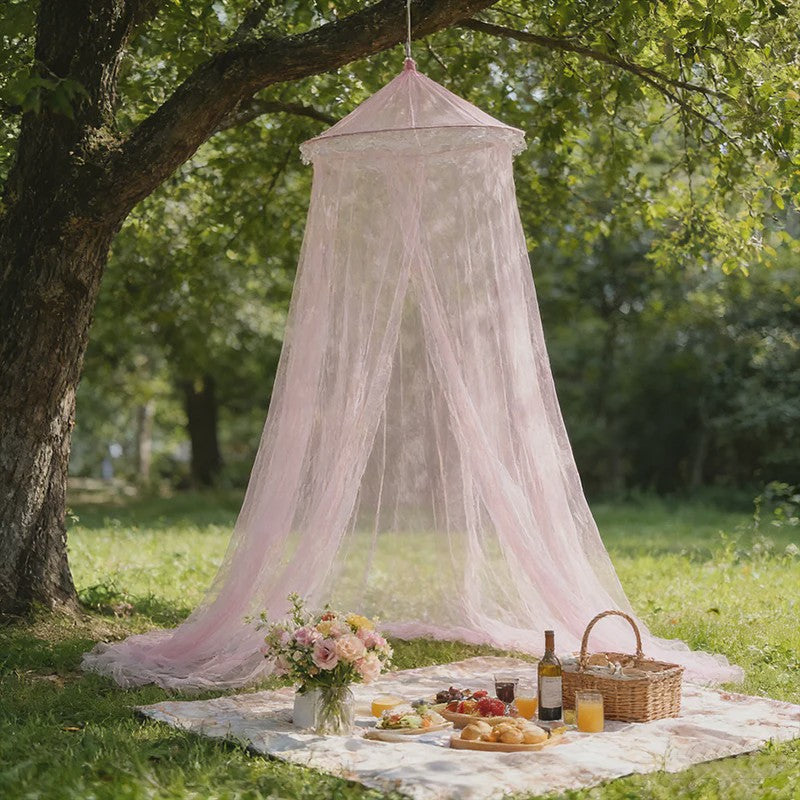 Elegante Hangende Klamboe Dome - Polyester Mesh voor Bed & Decoratie