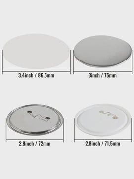 Set van 200/500 Button Badge Onderdelen: Metaal & Plastic Pin Badges in 25/32/58/75mm