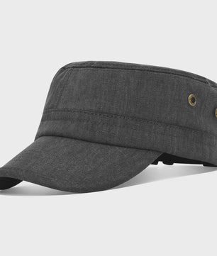 Verstelbare Katoenen Twill Militaire Pet voor Heren en Dames - Vintage Stijl Flat Top Cap