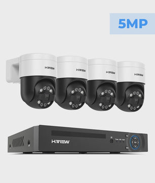 H.VIEW 8-Kanaals 4K/8MP Beveiligingscamera Systeem met PTZ & Humanoid Detectie - Complete Kit