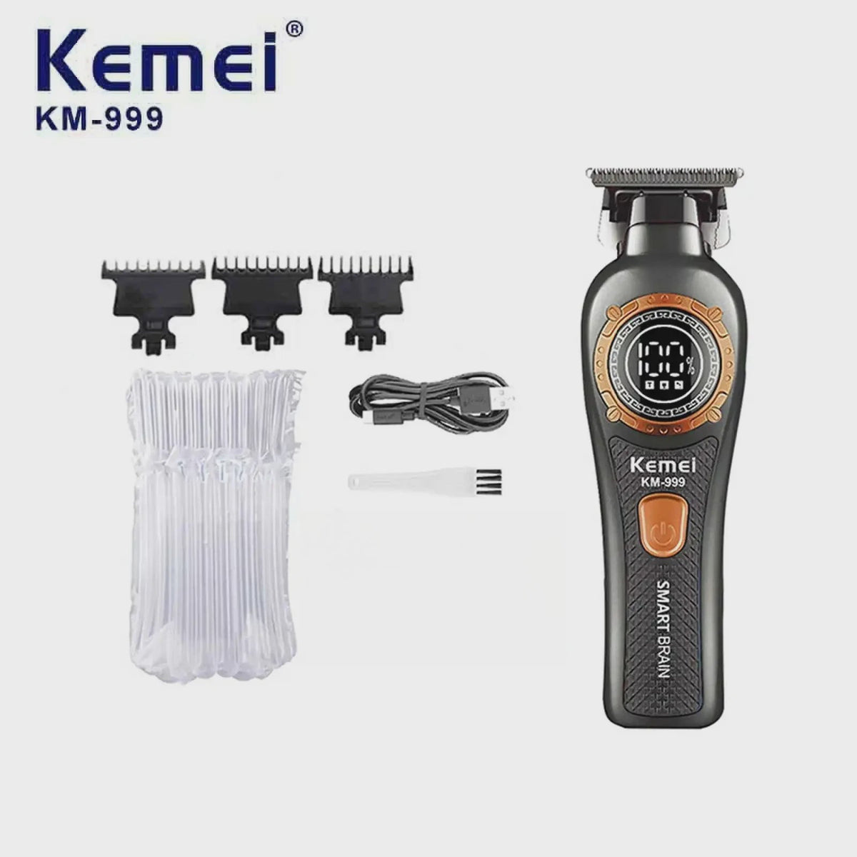Kemei KM-999 Professionele Draadloze Trimmer met Digitaal Display