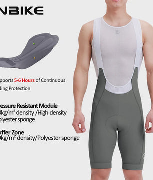 INBIKE Heren Fietsbroek met Bretels - Hoge Taille, Ademend & Met Zakken