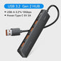 Vention 5-Poorts USB 3.2 Gen2 Hub met 10Gbps Snelheid - USB-A & Type-C Multiport Adapter