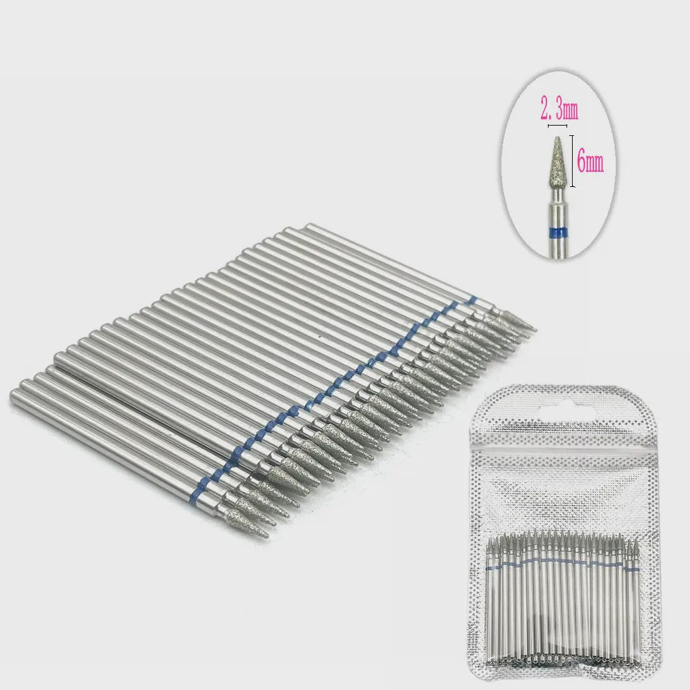 50 Stuks Diamant Freesjes Set - 2.35mm Schacht voor Nagel- en Tandheelkundig Gebruik
