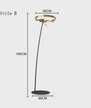 Moderne Gouden Ring Vloerlamp - Minimalistisch Design, Luxe Verlichting voor Woonkamer