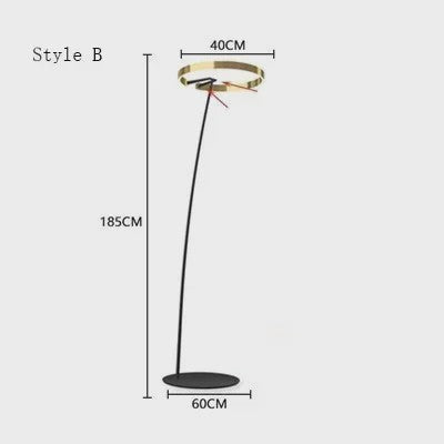 Moderne Gouden Ring Vloerlamp - Minimalistisch Design, Luxe Verlichting voor Woonkamer