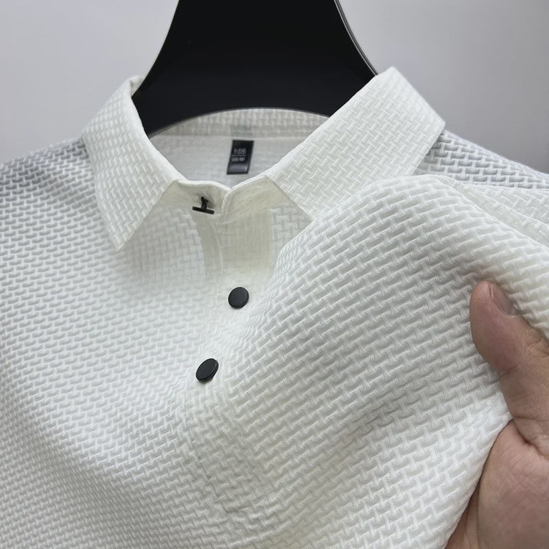 Heren Zomer Polo Shirt Korte Mouw Ademend Sneldrogend Mesh Zakelijk Casual