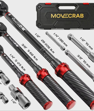 9-delige Momentsleutel Set (1/4", 3/8", 1/2") - Precisie & Duurzaamheid