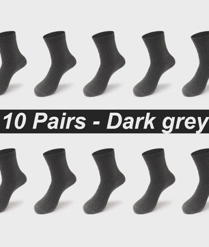 10 Paar Bamboe Vezel Heren Sokken - Zwart, Zacht & Ademend - Plus Size 39-48