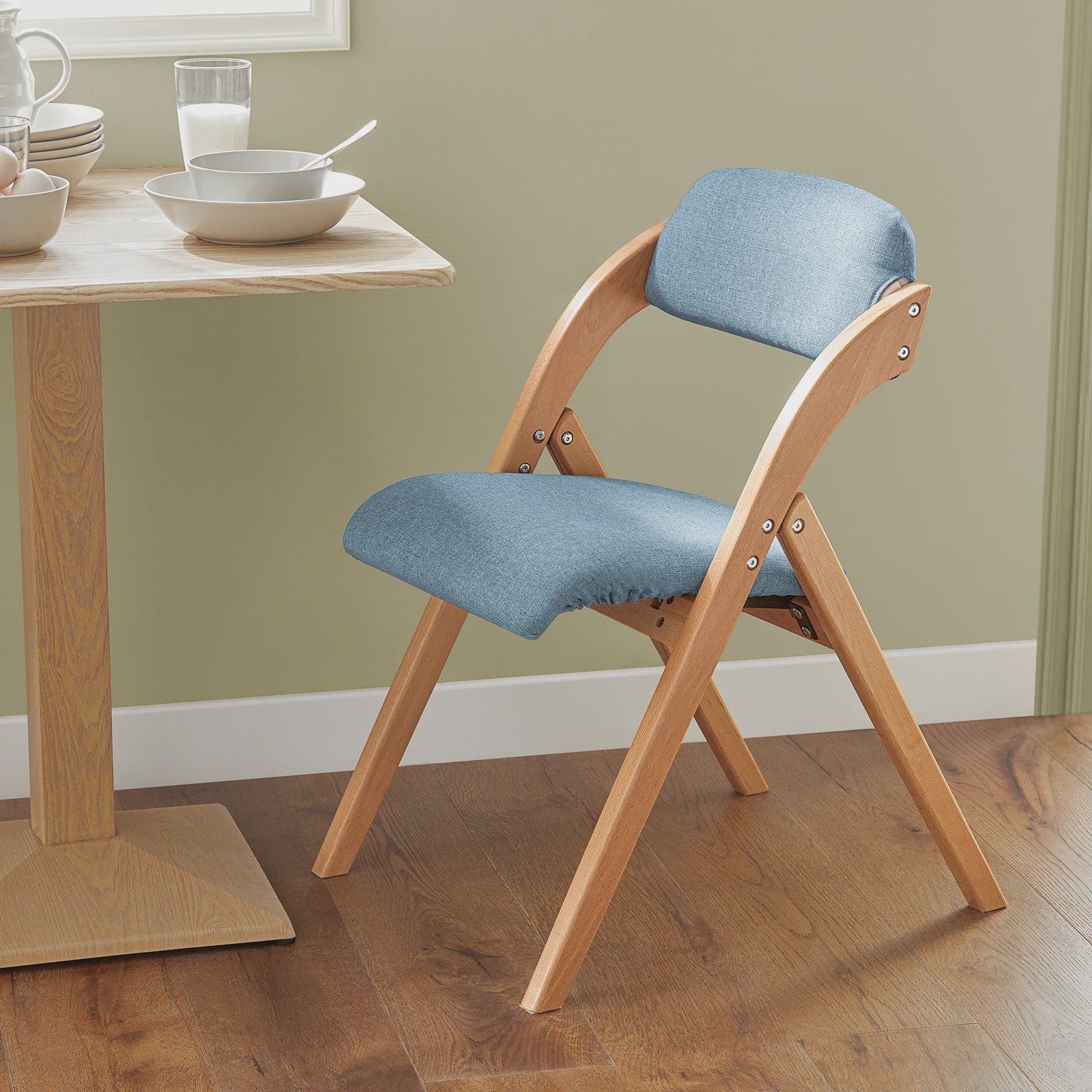 Opvouwbare Keukenstoelen met Gestoffeerde Zitting en Rugleuning - Set van 2