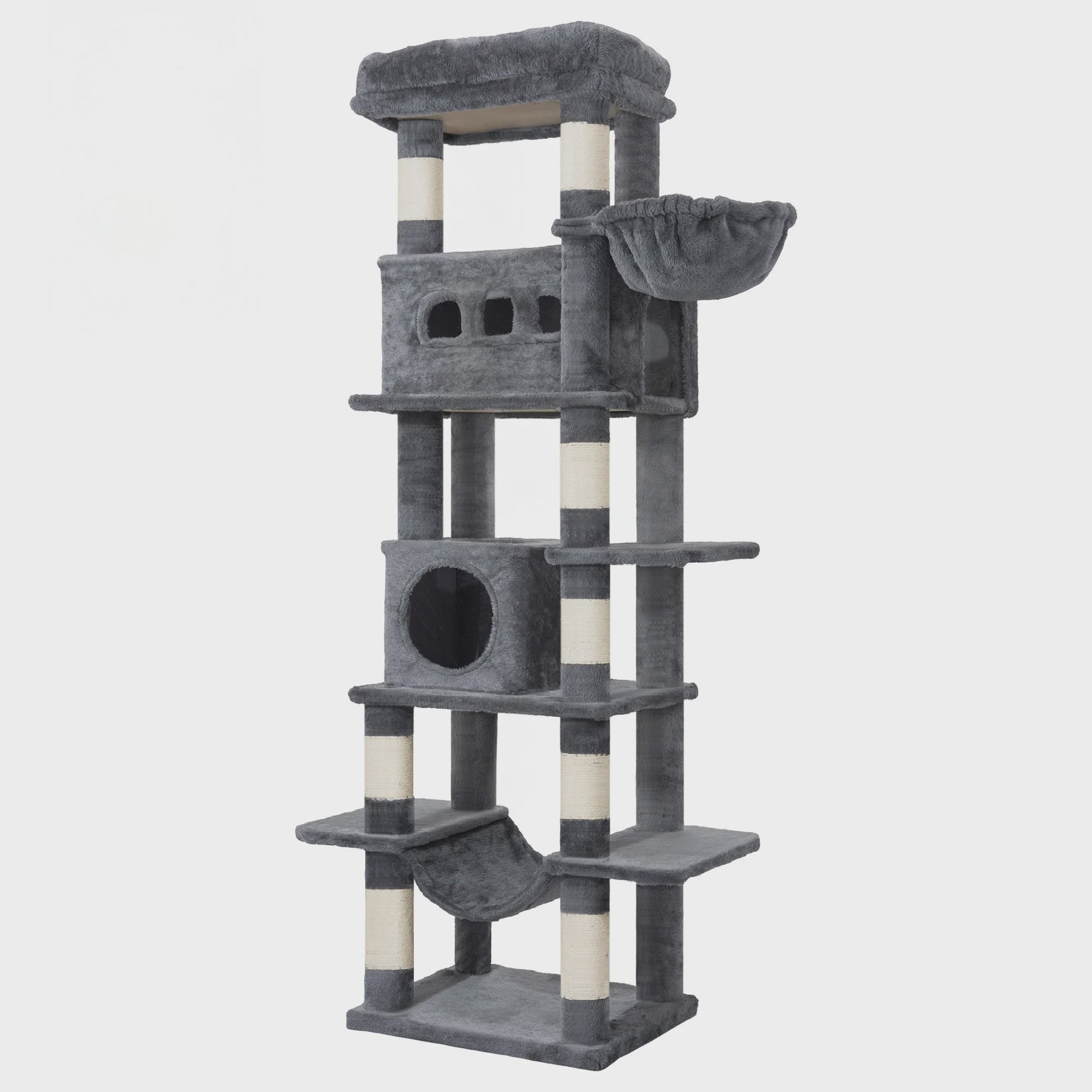 Grote Kattenboom 170 cm - Multi-Level Krabpaal met Ruim Zitplateau & Wasbare Mat - Geschikt voor Maine Coons